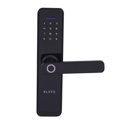 Fechadura Eletrônica Elsys ESF-DE4000B Preta de Embutir com Biometria, Chave, Senha e Wi-Fi
