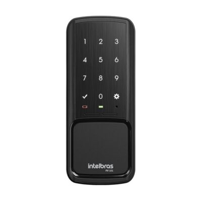 Fechadura Eletrônica Intelbras FV101 Preta de Sobrepor com Senha