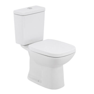 Kit Vaso Sanitário com Caixa Acoplada e Assento Branco Quadrado 3 e 6 litros Debba Square Roca