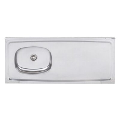 Pia de Cozinha Aço Inox Prata 120cm Ghel Plus